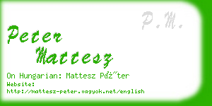 peter mattesz business card